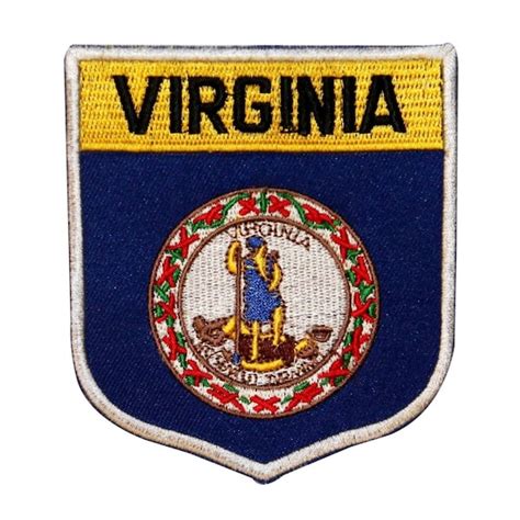 State Flag Shield Virginia Patch Badge Travel Usa Embroidered Etsy