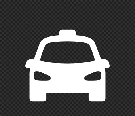 Taxi Cab Car White Silhouette Front View Icon PNG Citypng