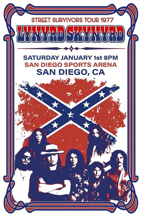 Lynyrd Skynyrd Vintage Style Poster Lynyrd Skynyrd Tour Poster Retro