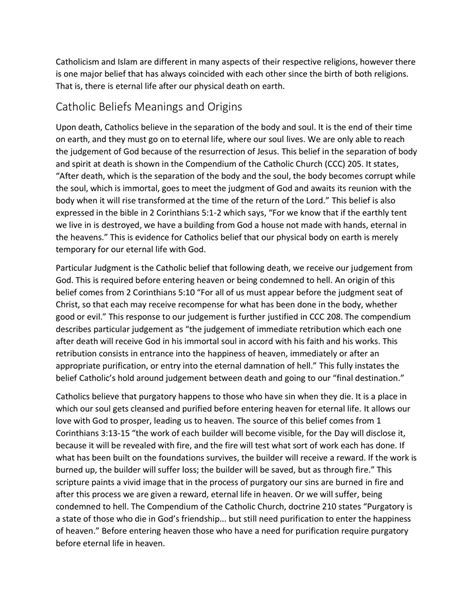 Essay on the differences and similarities between Catholicism and Islam