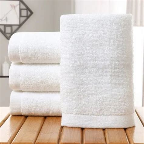 Plain Cotton White Bath Towel For Hotel 450 550 GSM At Rs 240 Piece