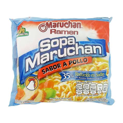 Sopa Instantánea Maruchan Ramen Sabor Pollo Reducido En Sodio 85 G