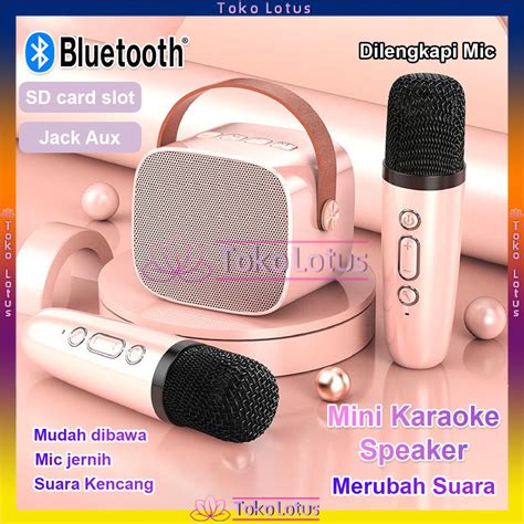 Jual Bisa Cod Mic Mini Speaker Bluetooth Karaoke Set Lengkap