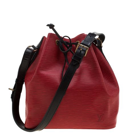 Louis Vuitton Red Black Epi Leather Petit Noe Shoulder Bag Louis