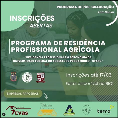 Inscri Es Abertas Edital Da Resid Ncia Profissional Em Agronomia Na