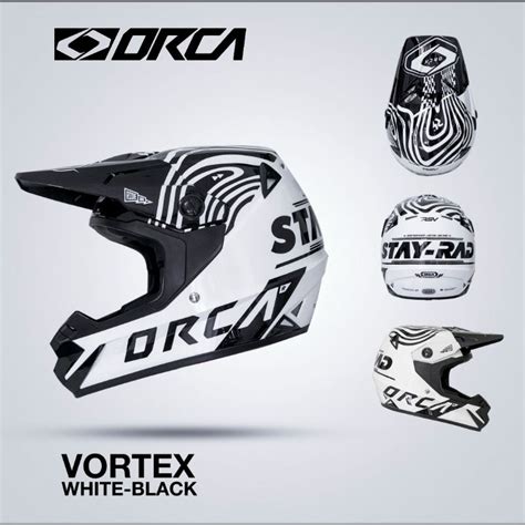 Jual Helm Orca Rsv Vortex White Black Shopee Indonesia