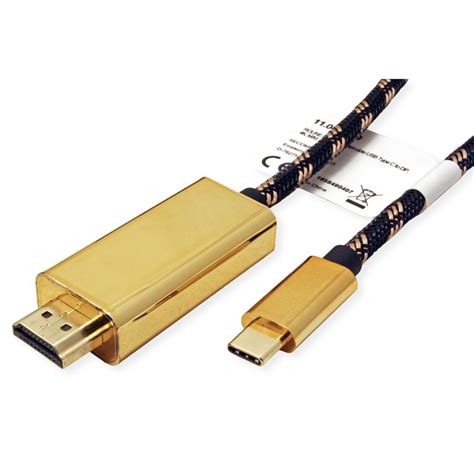 Cablu USB C La HDMI 4K60Hz GOLD T T 2m Roline 11 04 5847