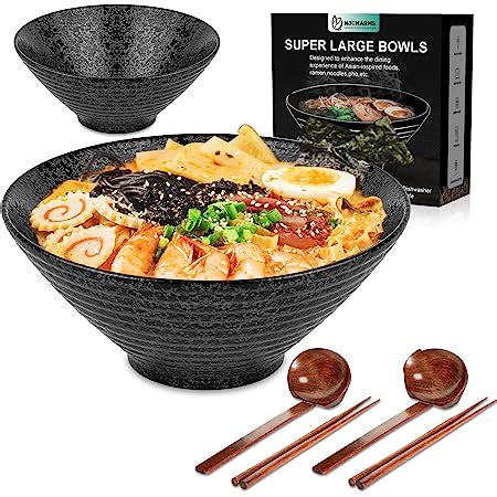 Japanische Ramen Nudel Suppenschüssel aus Keramik 2 Sets 6 Stück 1