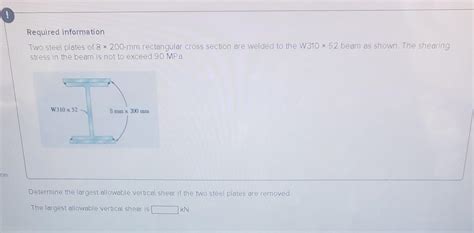 Solved Required Information Two Steel Plates Of 82001 Mm Chegg