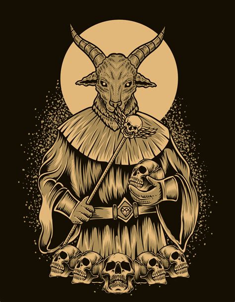 illustration baphomet god with skull head 4246741 Vector Art at Vecteezy