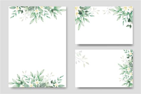 Beautiful Watercolor Floral Wedding Card Template 17763016 Vector Art