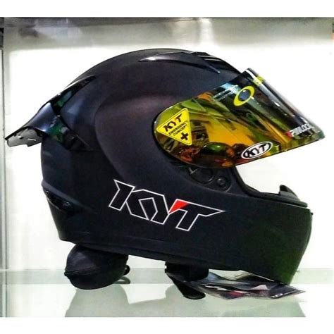 Jual Kyt R10 Solid Dot Paket Ganteng Helm Full Face Hitam Dop