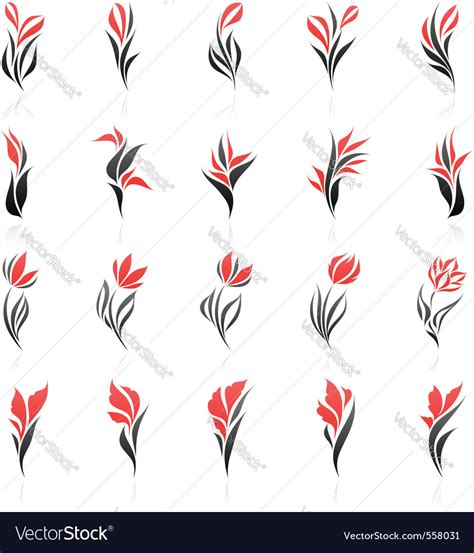 Flowers Logo Template Set Royalty Free Vector Image