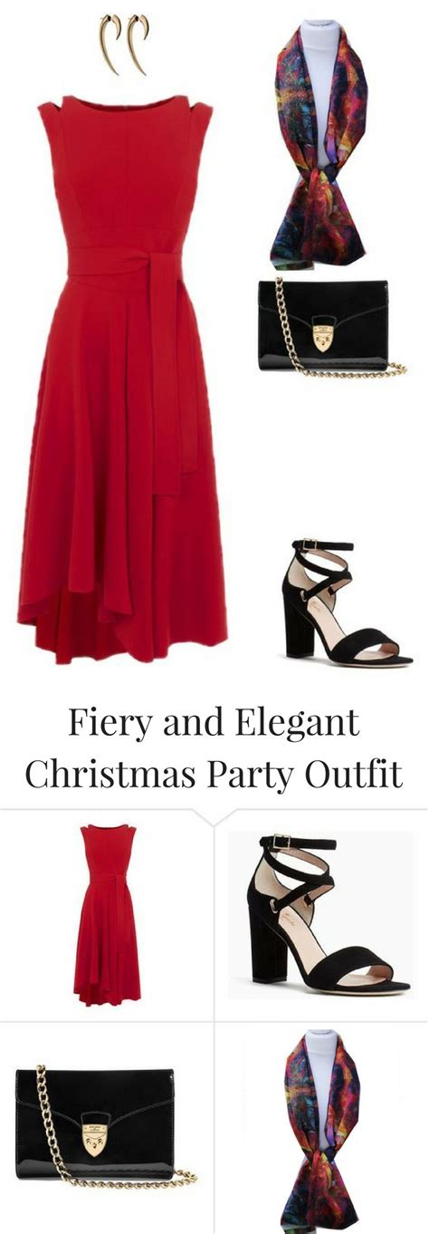 Fiery And Elegant Christmas Party Outfit Ideas Aithne Art On Scarf