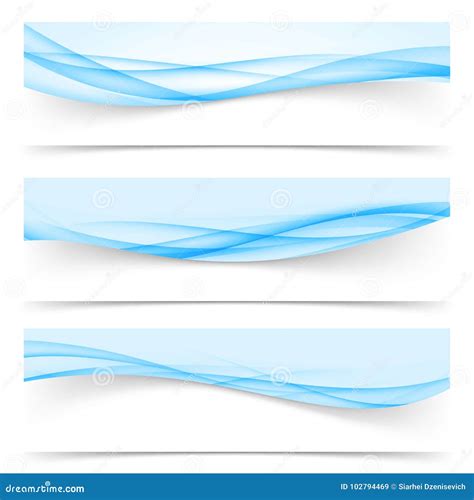 Blue Light Futuristic Smooth Mild Swoosh Line Header Footer Coll Vector ...