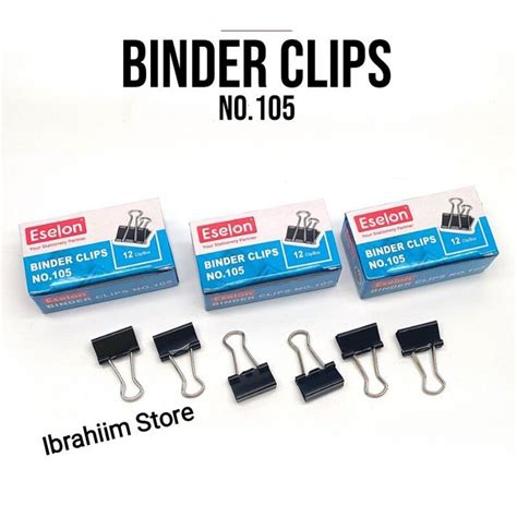 12pcs Binder Clips 105 1box Double Clip Penjepit Kertas Eselon