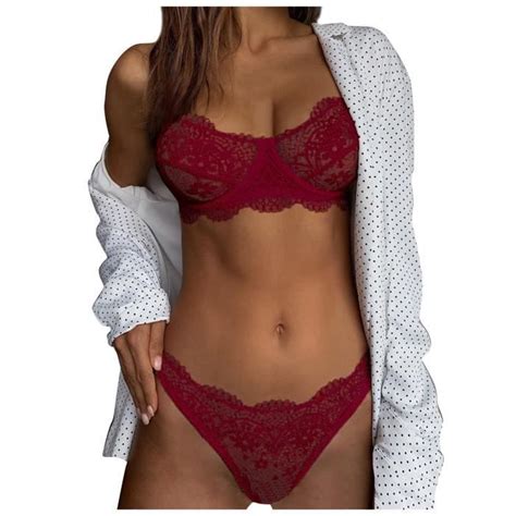 SOUTIEN GORGE 2Pc Femmes Dentelle Sexy Lingerie Sans Fil Culotte