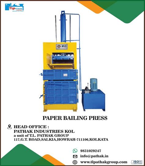 5 HP Mild Steel Paper Baling Press Machine Model Name Number PVB 75T