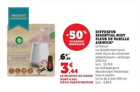 Promo Diffuseur Essential Mist Fleur De Vanille Air Wick Chez Hyper U