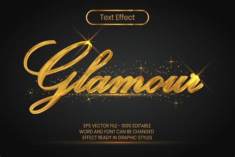 Gold Text Effect 3d And Glamour Letter With Shinny Glitter Background