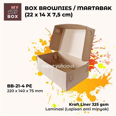 Jual BOX DUS KARDUS KOTAK BROWNIES ROTI BOLU BOLEN NUGGET MARTABAK