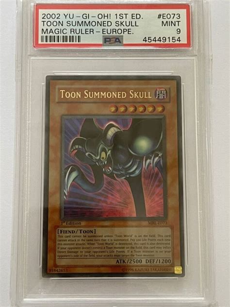 Yu Gi Oh Toon Summoned Skull Mrl 073 1st Edition Magic Ruler Psa 9 Tcg Store