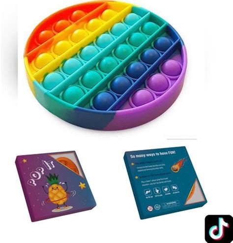 Colourfam Fidget Toy Pop It Regenboog Cirkel Stress Verlagend