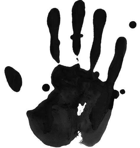 Premium Photo A Hand Print With Black Ink On It