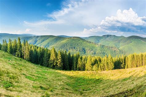 Panorama With Green Mountains Panorama With Green Mountains Background