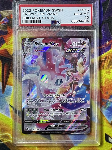 Pokemon Swsh Brilliant Stars Sylveon Vmax Full Art Tg15tg30 Psa 10