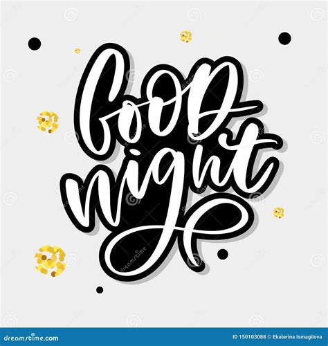 Good Night Hand Drawn Typography Poster T Shirt Hand Lettered