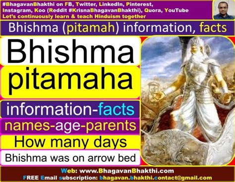 Bhishma Pitamah Information Facts Names Age Parents How Many