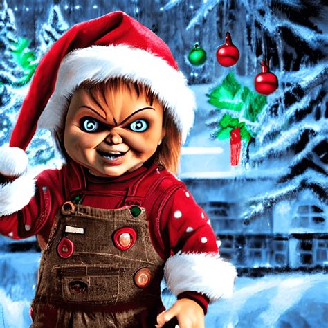 Chucky In A Christmas Scene Creative Fabrica