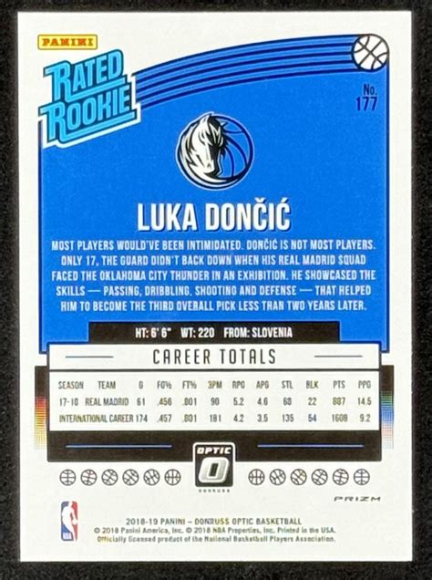 Luka Doncic Donruss Optic Shock Rr Rc Pristine Auction