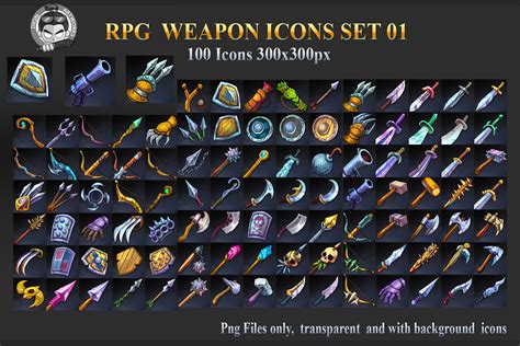 Rpg Weapon Icons Set 01 Masterbundles