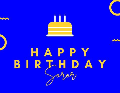 Happy Birthday Soror Flat Notecard Blank Birthday Etsy