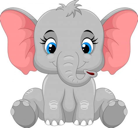 Sessão de desenho animado elefante fofo Vetor Premium Cute elephant