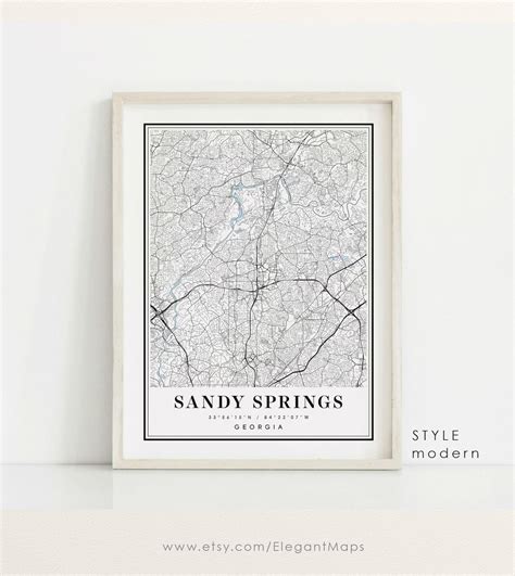 Sandy Springs Georgia Map Sandy Springs GA Map Sandy Springs - Etsy