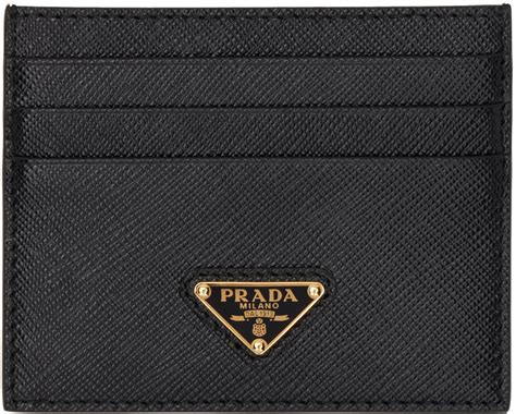 Prada Black Saffiano Leather Card Holder Ssense Canada