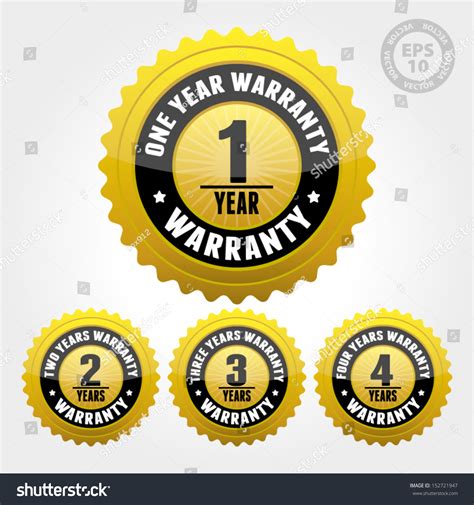 Vector Warranty Badge Sign One Two Stock Vector 152721947 Shutterstock