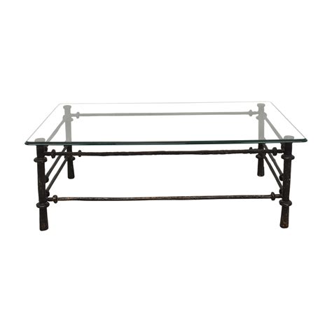 44% OFF - Bloomingdale's Rectangular Glass Top Coffee Table / Tables