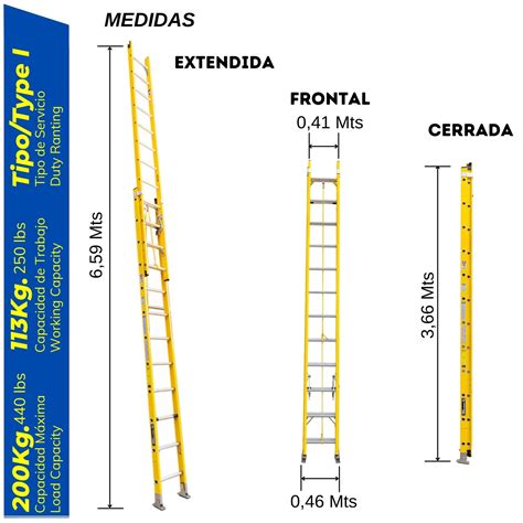 Ripley ESCALERA TELESCOPICA FIBRA DE VIDRIO 24 PASOS BRONCO