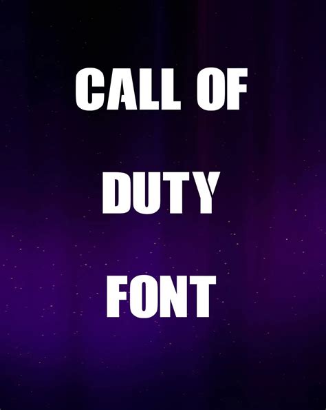 Call Of Duty Font Free Download