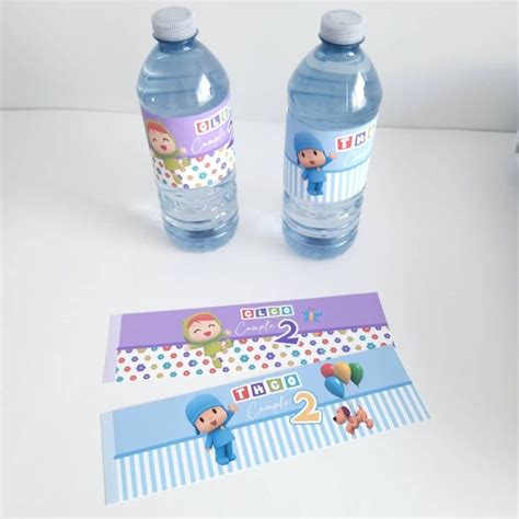 Pocoyo Water Bottle Labels Pocoyo Birthday Party Decorations Pocoyo