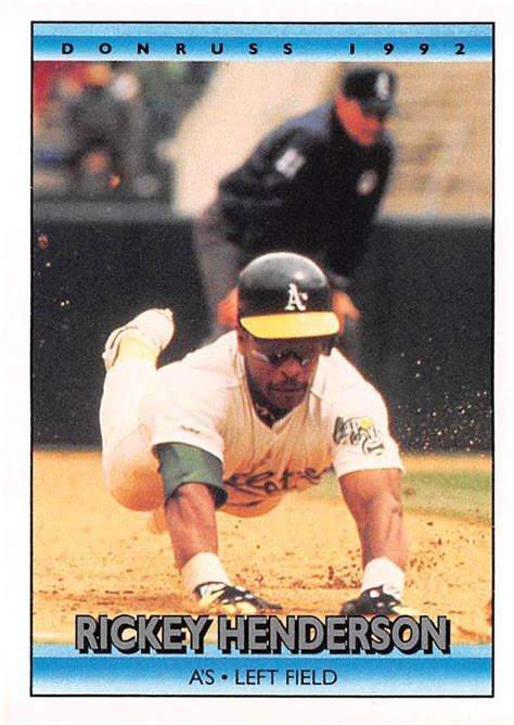 Rickey Henderson Baseball Card Oakland Athletics 1992 Donruss 193