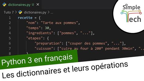 Apprendre Python Les Dictionnaires Et Leurs Op Rations Youtube