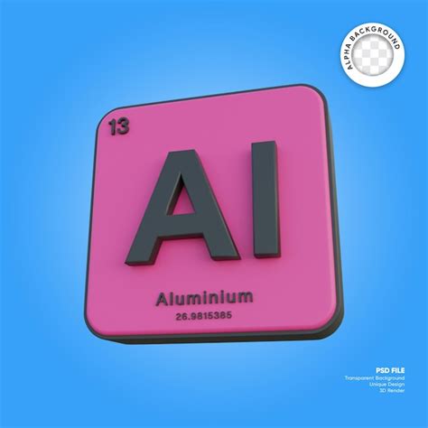 Premium Psd Aluminium Chemical Element Periodic Table 3d Render