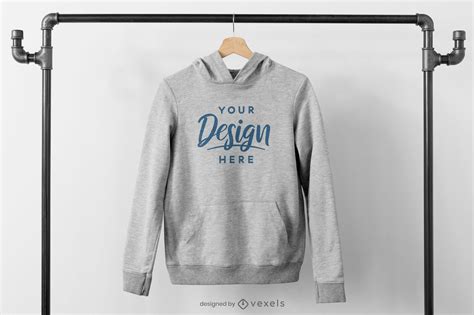 Plantilla PSD Editable De Sudadera Con Capucha En Maqueta De Perchero