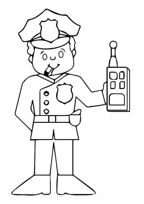 Police Hat Coloring Page At Free Printable Colorings