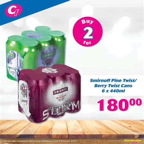 Smirnoff Pine Twist Berry Twist Cans X Ml Offer At Cambridge Food